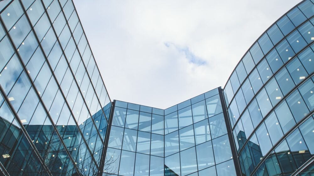 Glass-fronted office campus