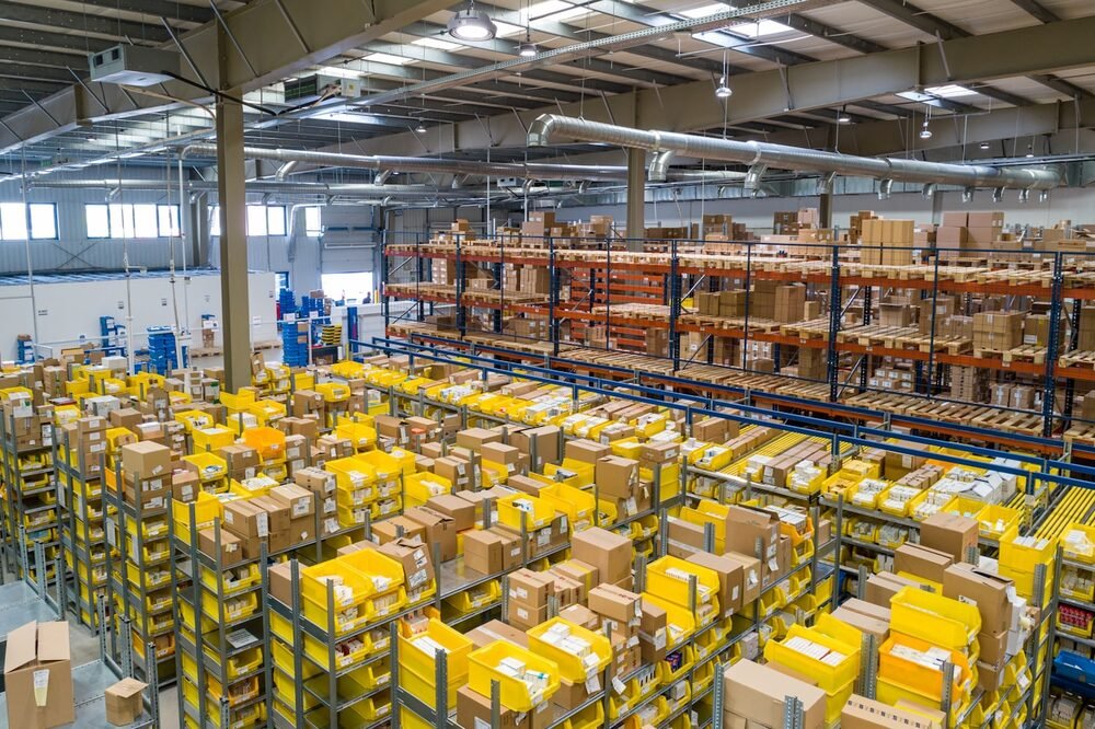 Modern racked warehouse