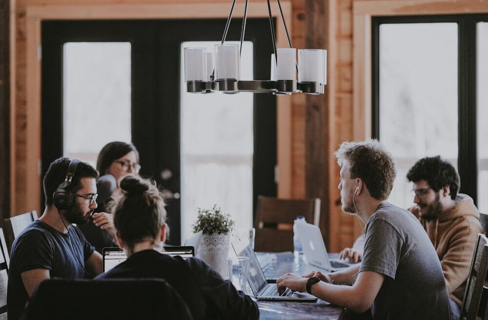 A shared workspace floor